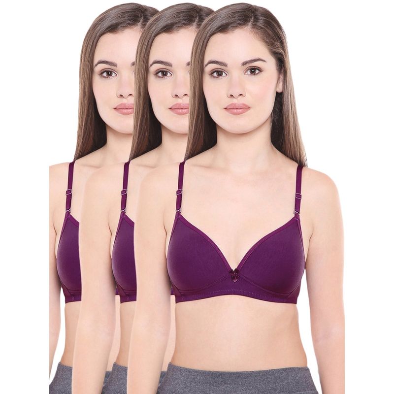 Bodycare Polycotton Padded Non Wired T-Shirt Bra (Pack of 3) (34B)