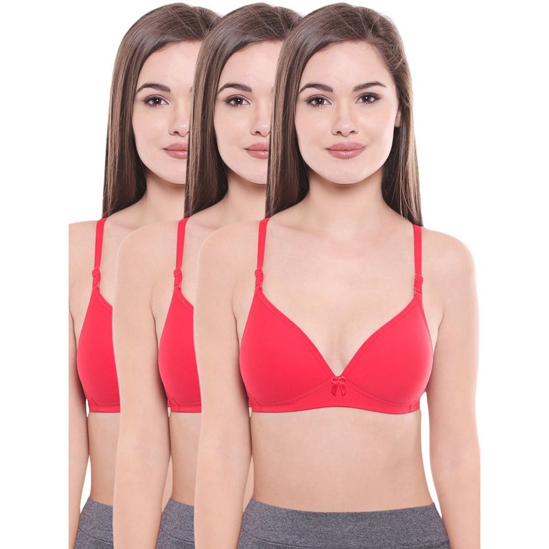 Bodycare Polycotton Padded Non Wired T-Shirt Bra (Pack of 3) (30B)