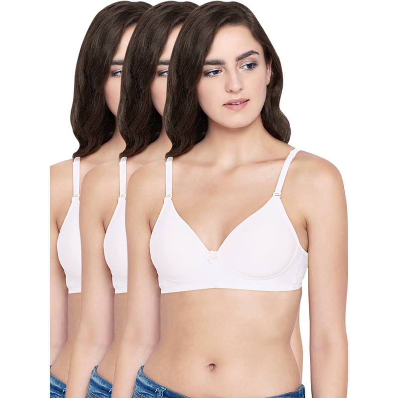 Bodycare Cotton Spandex Padded Non Wired T-Shirt Bra (Pack of 3) (30B)