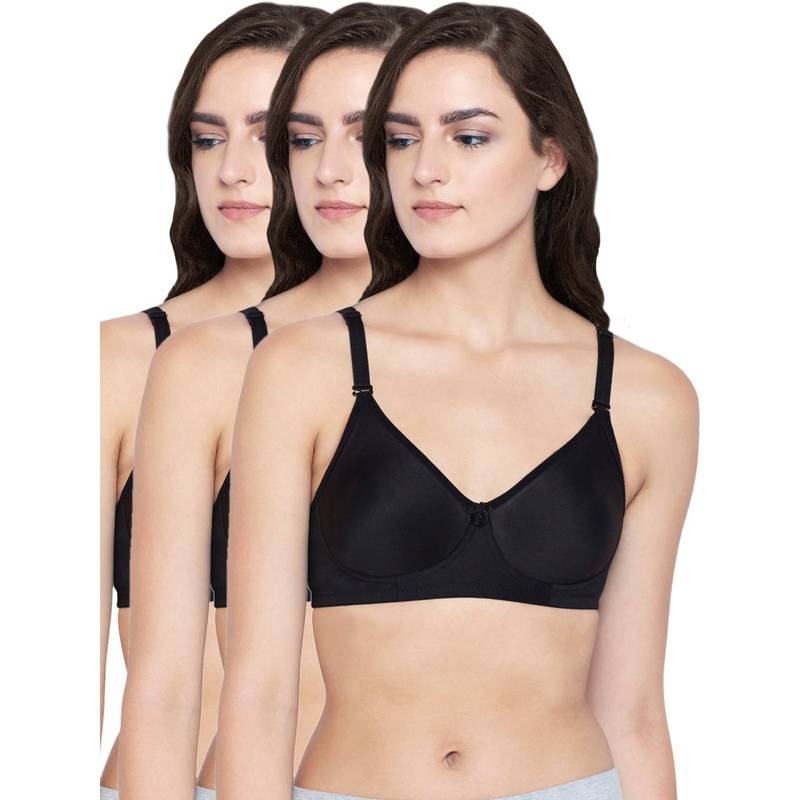 Bodycare Polycotton Non Padded Non Wired Seamless Cup Bra (Pack of 3) (42D)