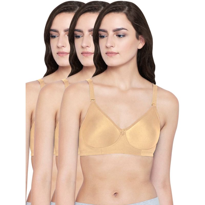 Bodycare Polycotton Non Padded Non Wired Seamless Cup Bra (Pack of 3) (32C)