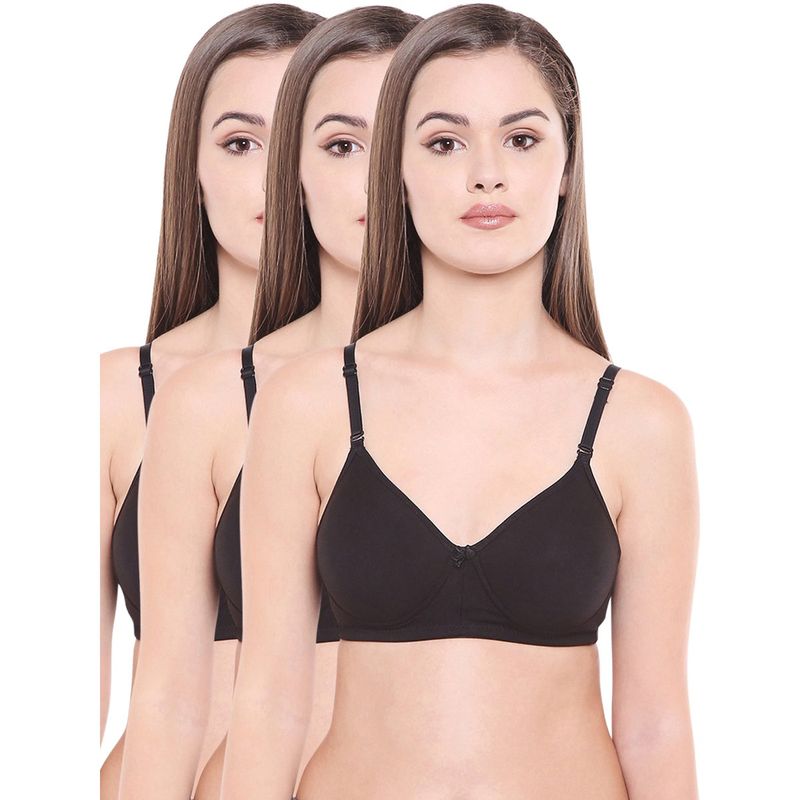 Bodycare Cotton Spandex Lightly Padded Non Wired Seamless Cup Bra (Pack of 3) (34B)