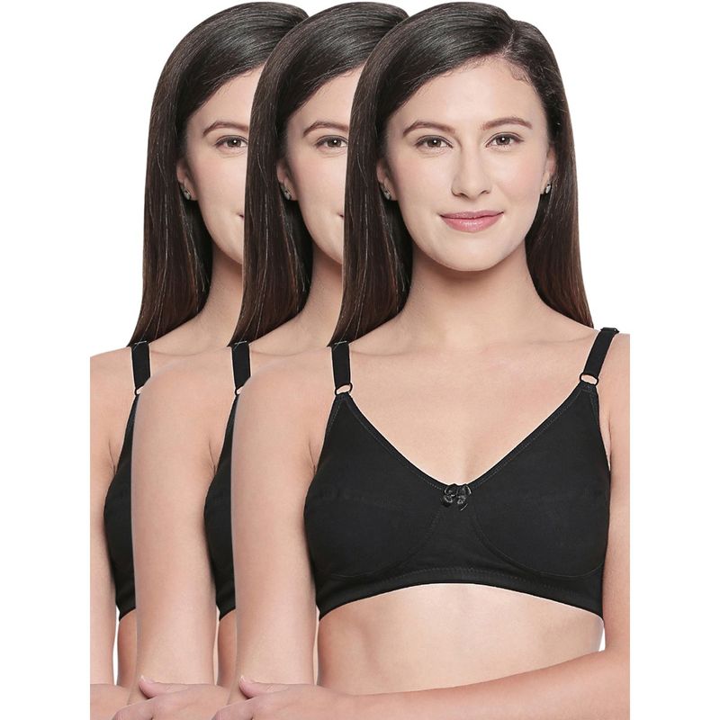 Bodycare Cotton Spandex Non Padded Non Wired Perfect Coverage Bra (Pack of 3) (38D)