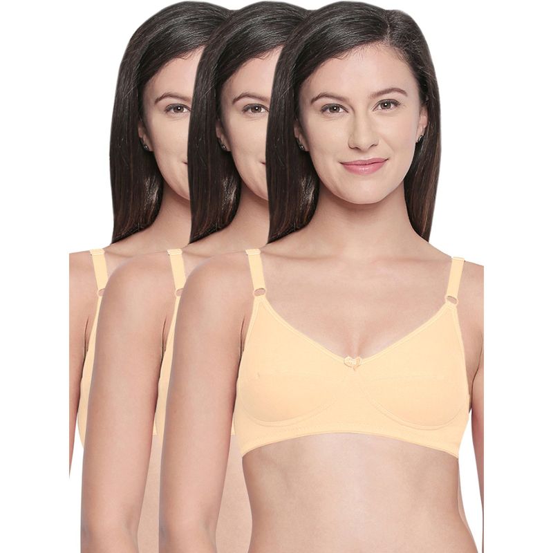 Bodycare Cotton Spandex Non Padded Non Wired Perfect Coverage Bra (Pack of 3) (40D)
