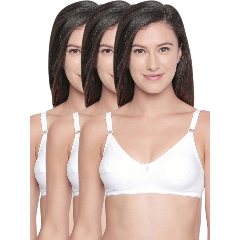 Bodycare Cotton Spandex Non Padded Non Wired Perfect Coverage Bra (Pack of 3) (40D)