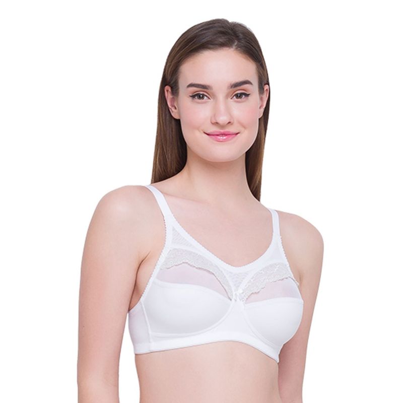 Candyskin Non Padded Non-Wired Solid Cotton Minimizer Bra - White (34D)