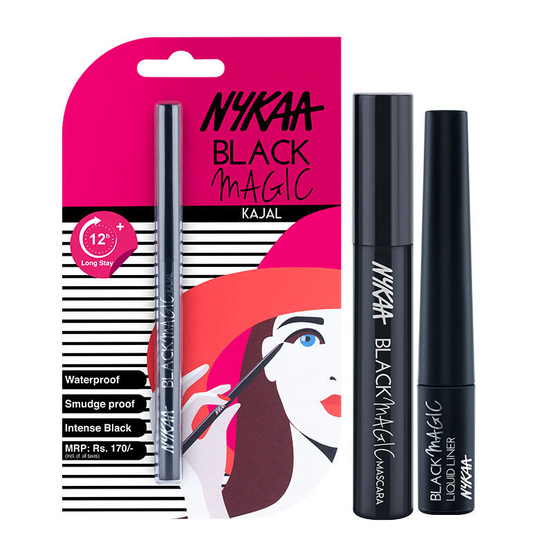 Buy Nykaa Cosmetics Black Magic Range Eye Look Combo Kajal + Liquid