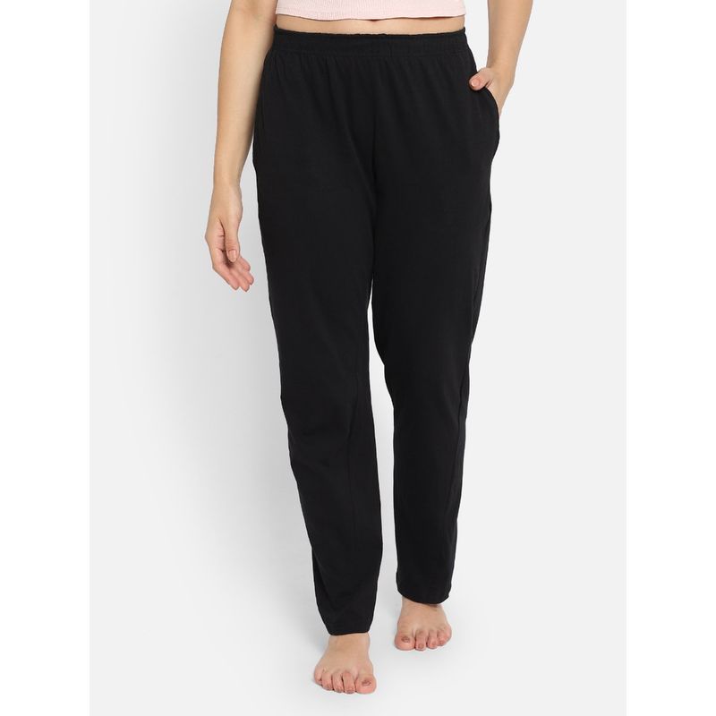 Clovia Cotton Rich Pyjama In Black (L)