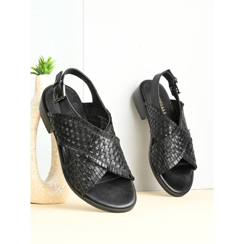 MIORAH Women Black Looma Block Heels (UK 3)