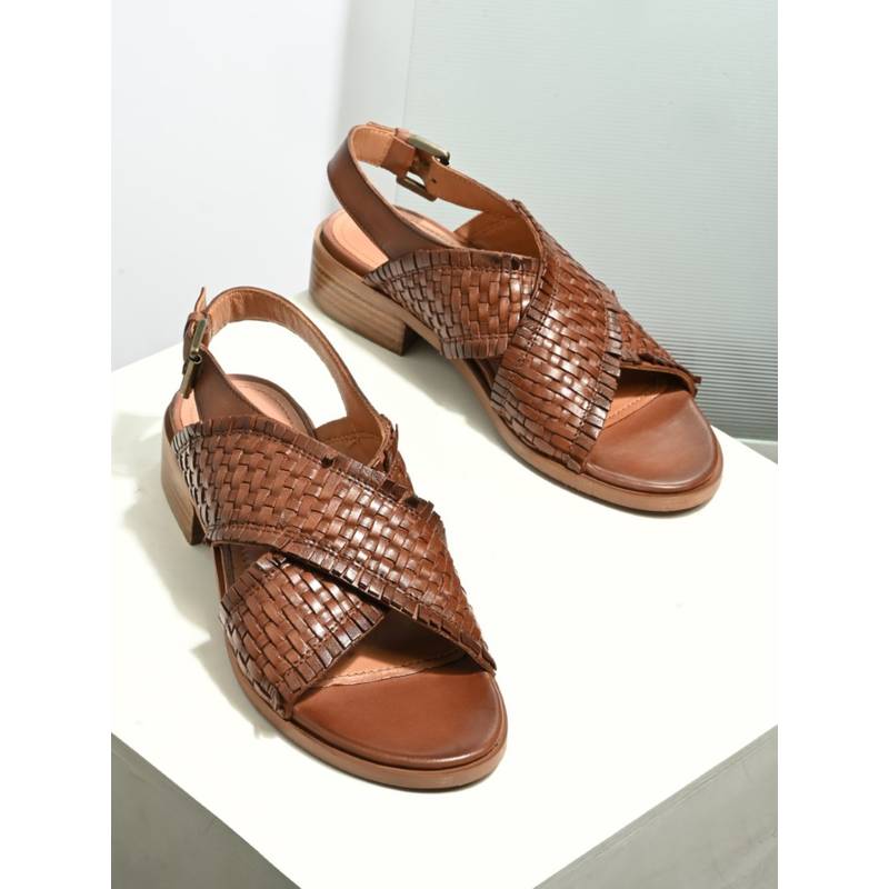 MIORAH Women Brown Looma Block Heels (UK 3)