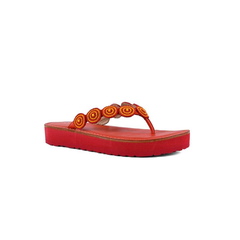 Vanilla Moon Women Vanita Sandals - Red (EURO 36)