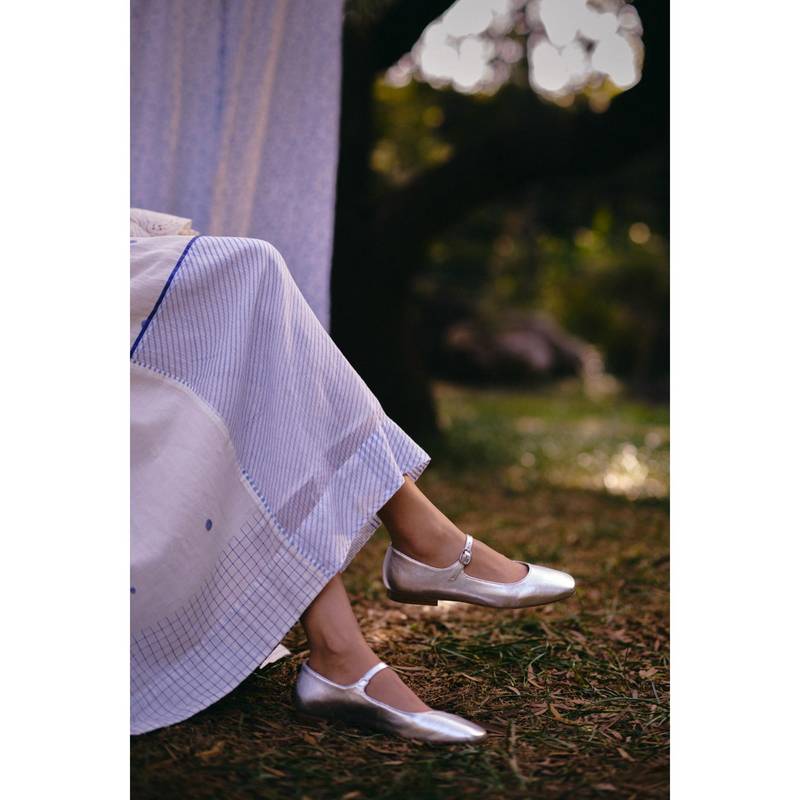 Vanilla Moon Women Aman Ballerina - Silver (EURO 37)