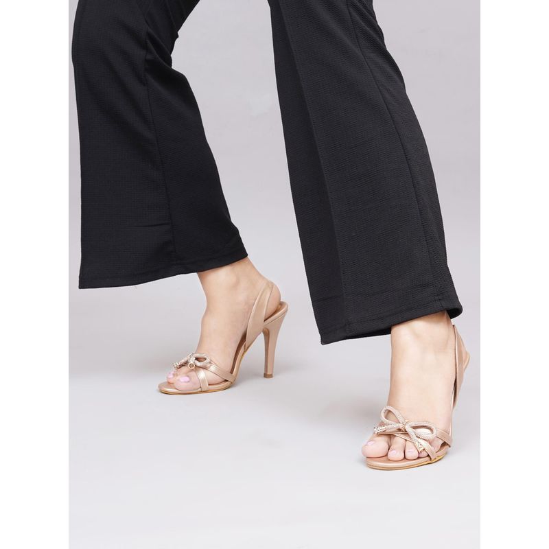 HVNLY by Shoetopia Rose Gold Stiletto Heels (EURO 36)