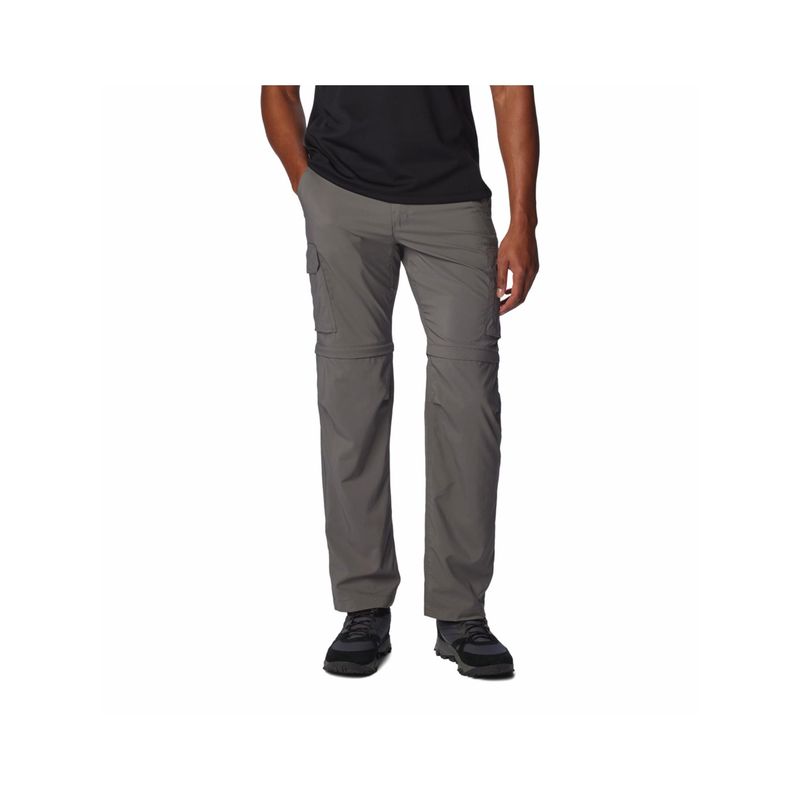 Columbia Mens Grey Silver Ridge Utility Convertible Pant with Belt (Set of 2) (36)