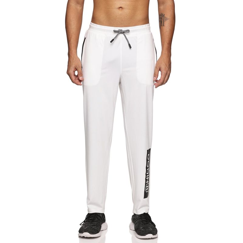 DOMIN8 Men Side Pocket with Zipper Closing and Outside Drawstring Trackpant (M)