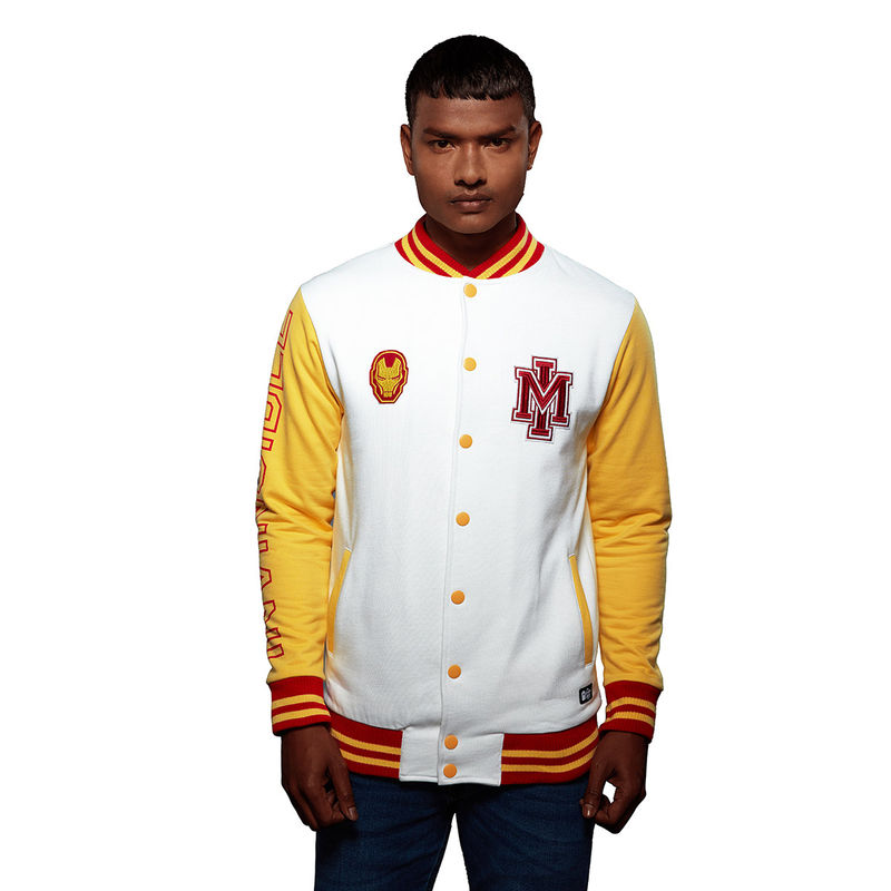 The Souled Store Official Iron Man Varsity Jacket Jackets for Mens (XL)