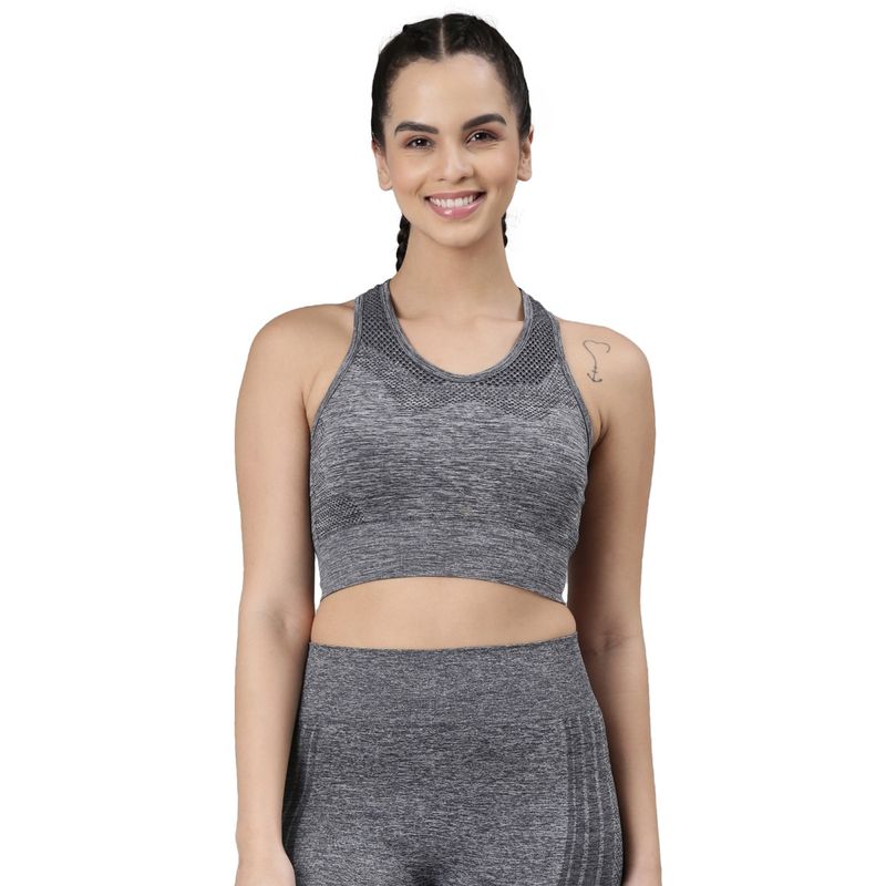 Enamor Seamless Sports Bra Maximum Comfort Support with Perforated Design for Ventilation (L)