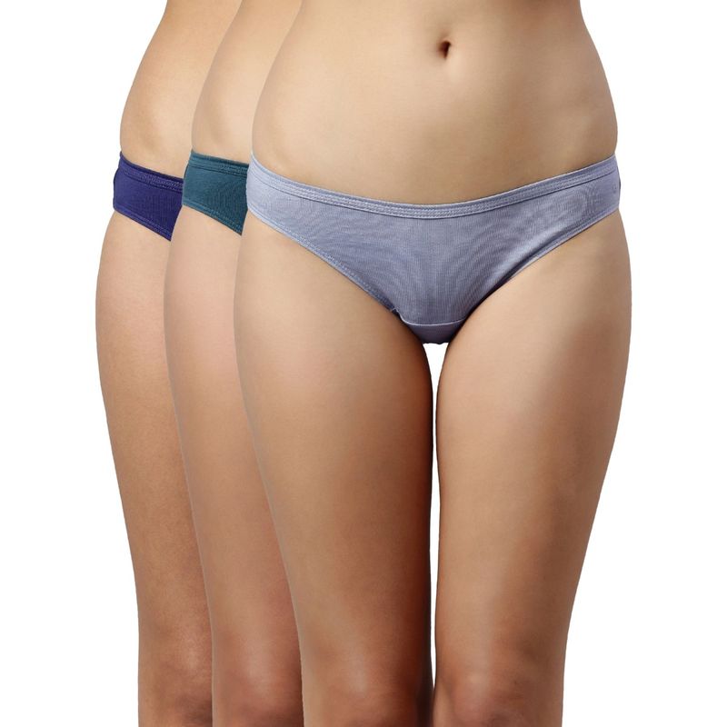 Enamor Cotton Low Waist Bikini Panty Breathable Antimicrobial Stain Release Grip Fit CB03 (L)