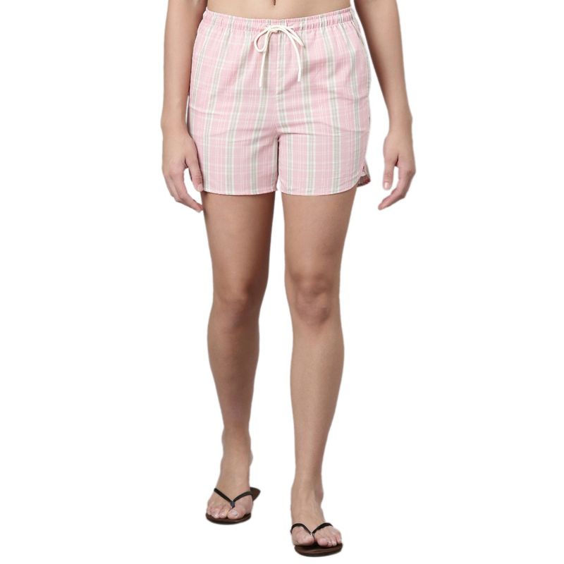 Enamor Mid Rise Mid Thigh Length Adjustable drawstring Hangout Shorts For Women - E7A1 (XL)