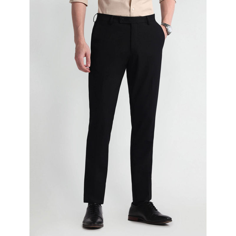 Arrow Mens Black Super Slim Fit Smart Flex Formal Trousers (42)