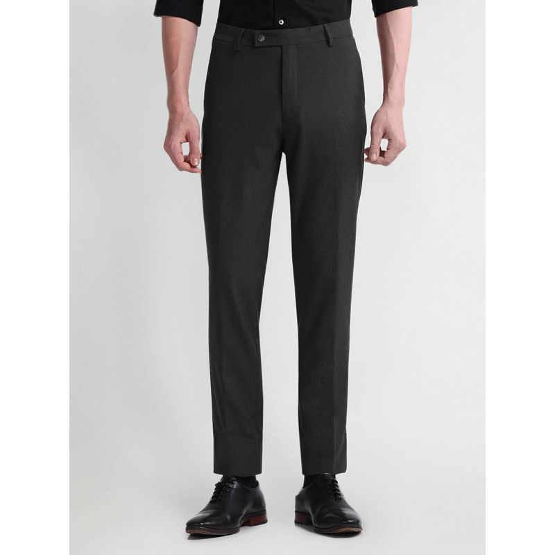 Arrow Mens Charcoal Super Slim Fit Smart Flex Formal Trousers (34)
