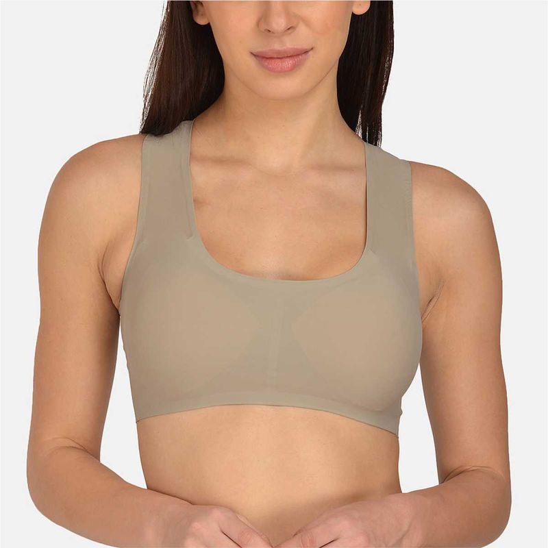 Mod & Shy Solid Non-wired Padded Styled Back Bralette Bra - Grey (34B)
