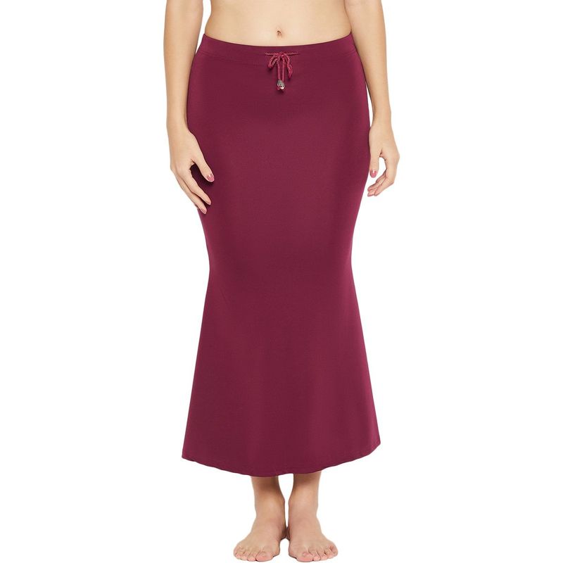 Secrets By Zerokaata Women Solid Mermaid Fit Saree Petticoat - Maroon (XL)