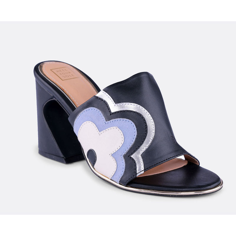 Heel Your Sole Women Navy Blue Boulangerie Heels (EURO 37)