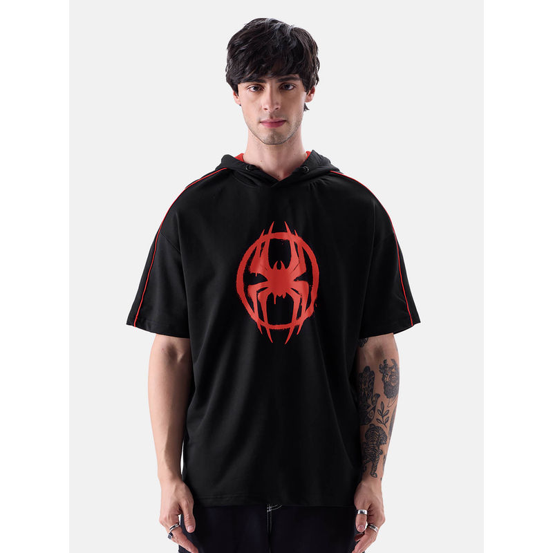 The Souled Store Official Spider-Man: Saving The Spider-Verse Men Hooded T-Shirt (M)