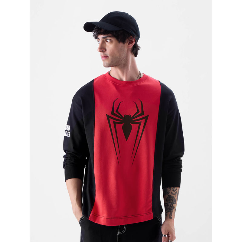 The Souled Store Spider-Man: Radioactive Men Oversized Full Sleeve T-Shirts (XL)
