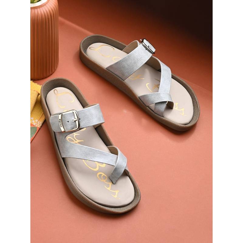 EGOSS Women Grey Lady Boss Sandals (EURO 37)