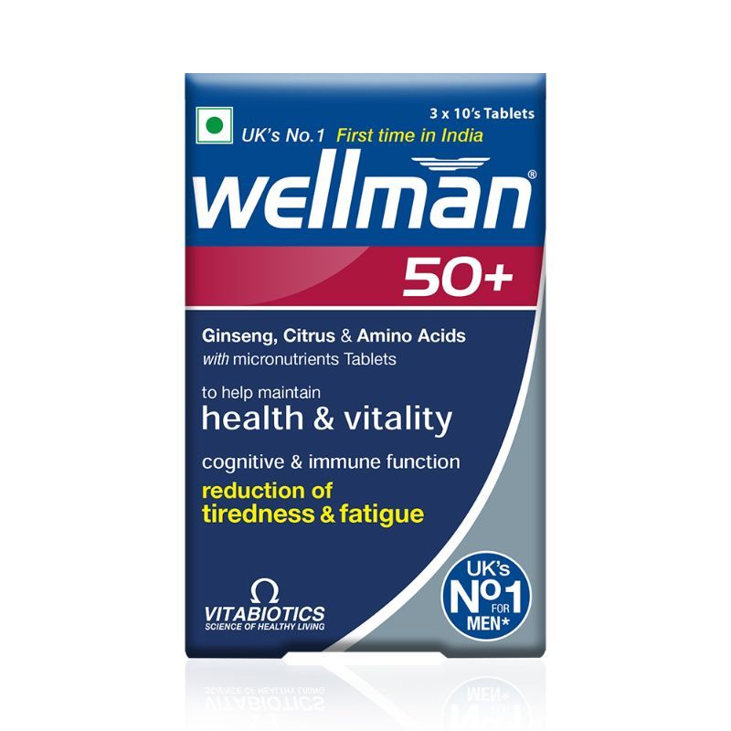 Wellman 50+ UK's No.1 Multivitamin for Men above 50 (Ginseng, Citrus & Amino Acids