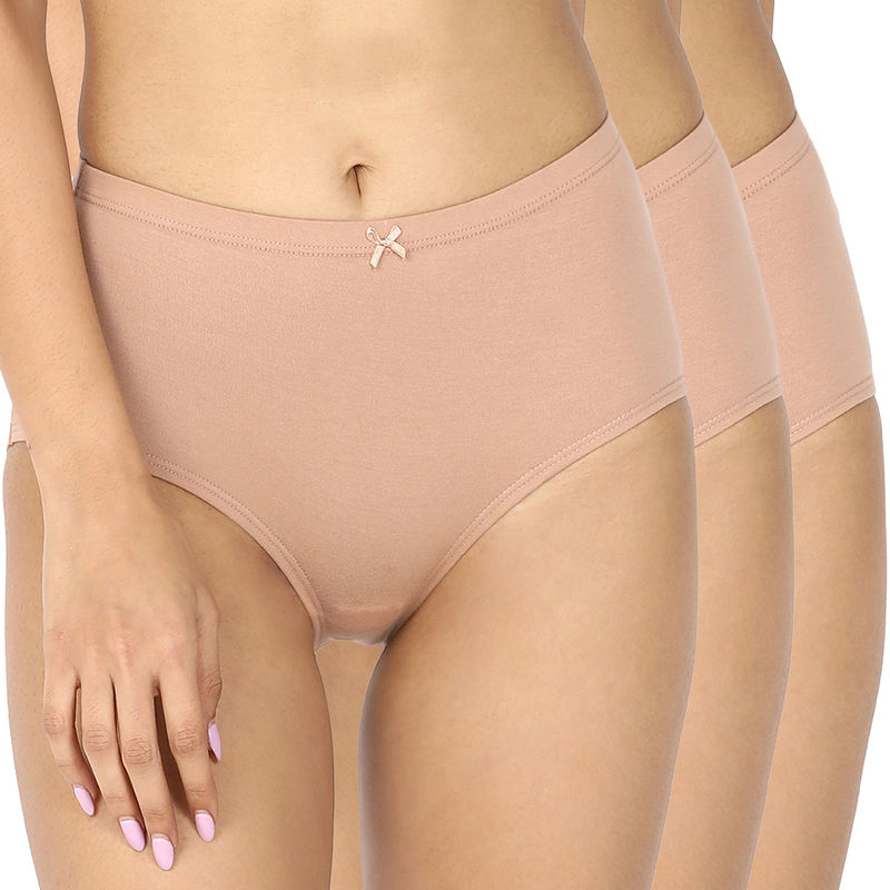 Nykd by Nykaa Pack Of 3 Cotton Full Brief Panties with Anti odor-NYP104-All Nude (S)