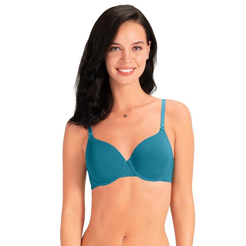 Amante Signature Padded Wired High Coverage Bra - Blue (40C)