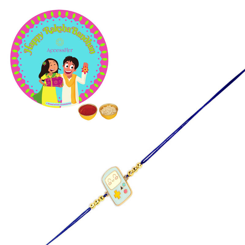 Buy Accessher Blue Enamel Video Game Rakhi for Kids & Brothers with ...