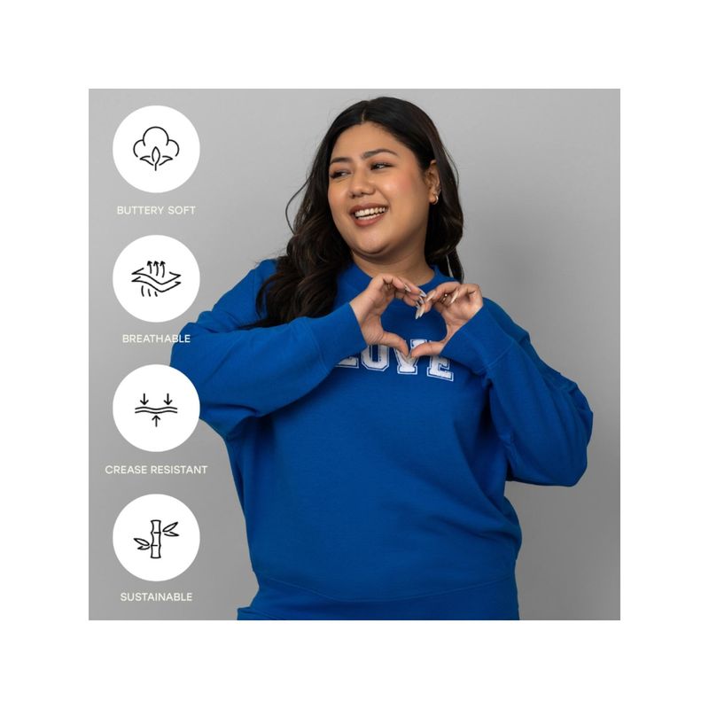 NeceSera Blue Bamboo Terry Sweatshirt (L)