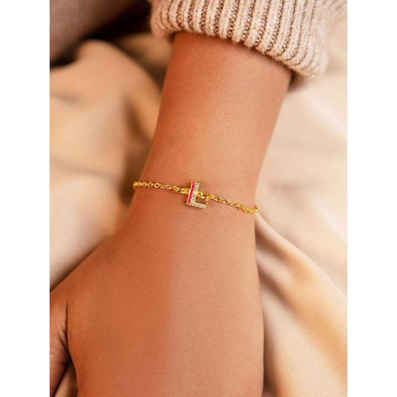 Pipa Bella by Nykaa Fashion Cz Studded E Initial Bracelet: Buy Pipa Bella  by Nykaa Fashion Cz Studded E Initial Bracelet Online at Best Price in  India