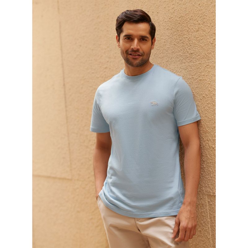 Andamen Regular Fit Blue Men's Half Sleeve Gold Finish Crew (2XL)