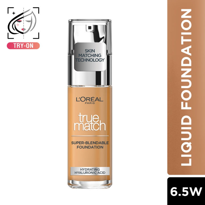 L'Oreal Paris True Match Super-Blendable Foundation With Hydrating Hyaluronic Acid - 6.5W Warm