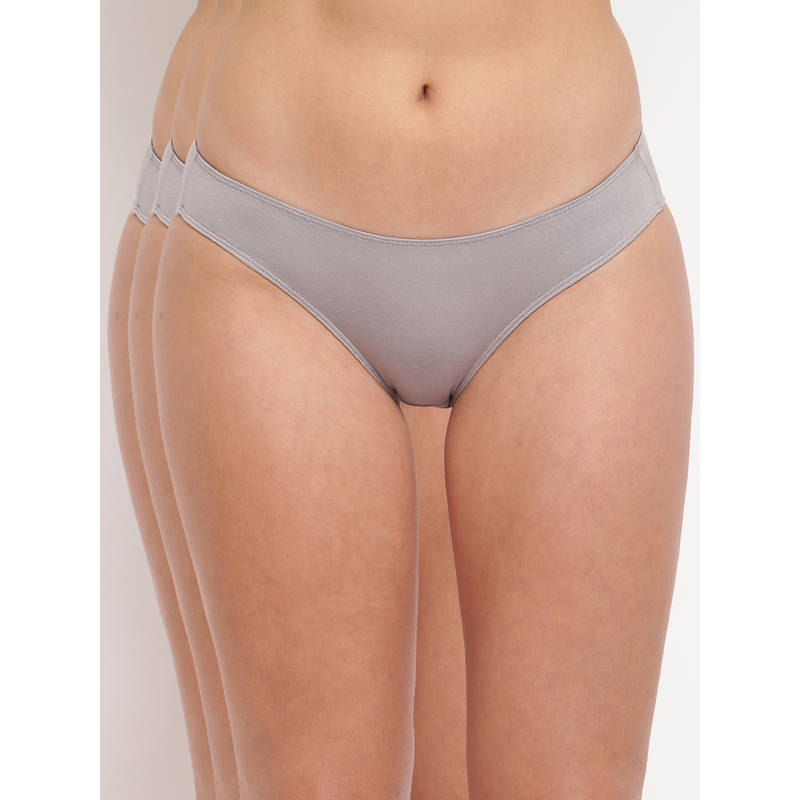 BASIICS by La Intimo Grace Well Bikini Brief (Pack Of 3) - Grey (S)