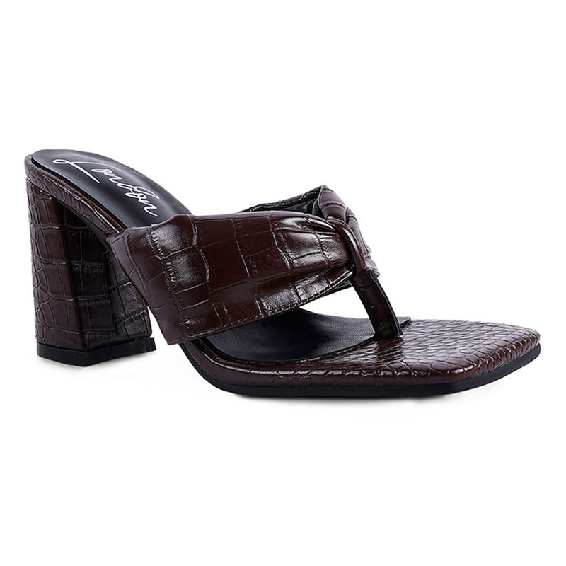 London Rag Textured Brown Heels (EURO 36)