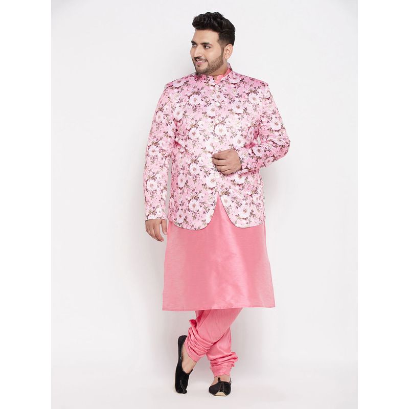 Vastramay Plus Men's Pink Silk Blend Ethnic Combo (Set of 3) (44)