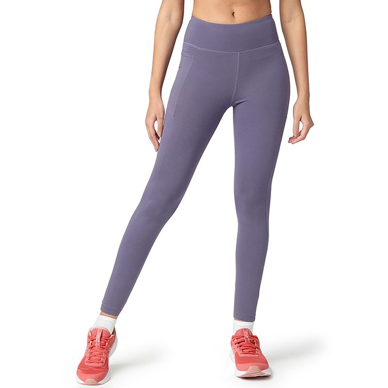 ASICS Women Purple Solid Tight (XS)