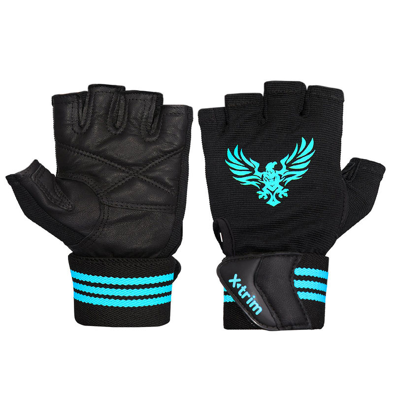 Xtrim Macho X Unisex Leather Gym Gloves (Black) (L)