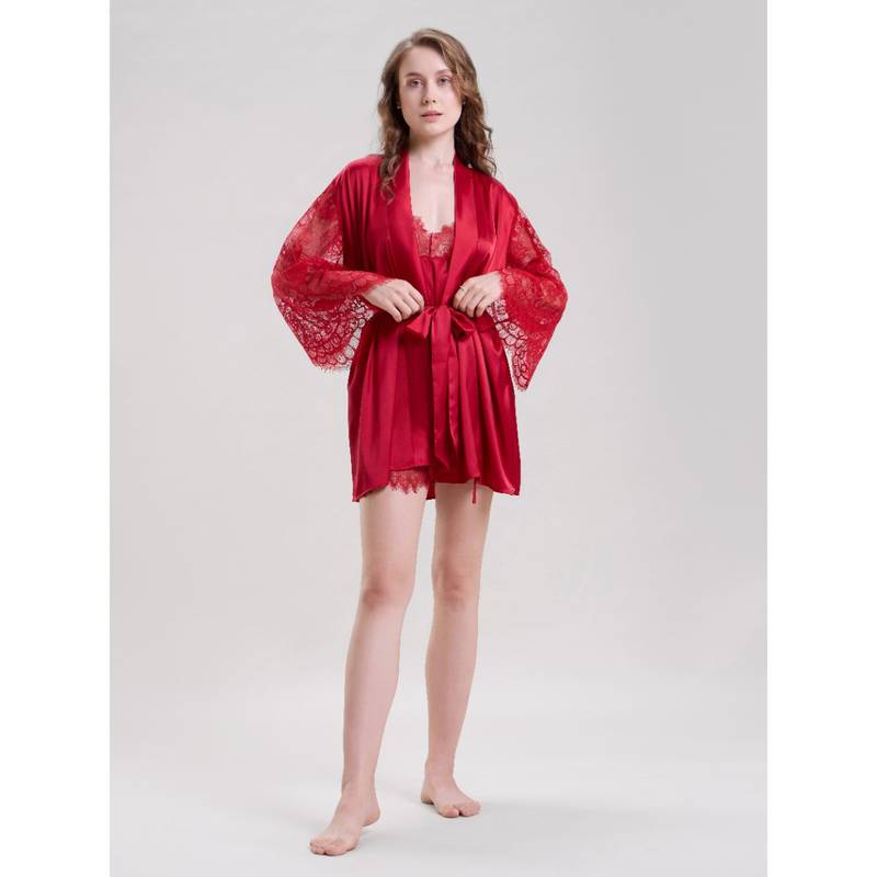 Mysthelle RED ROBE WITH BRALETTE and Thong (S)
