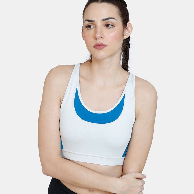 Zivame Zelocity Quick Dry Back Open Sports Bra Dawn Blue Buy Zivame