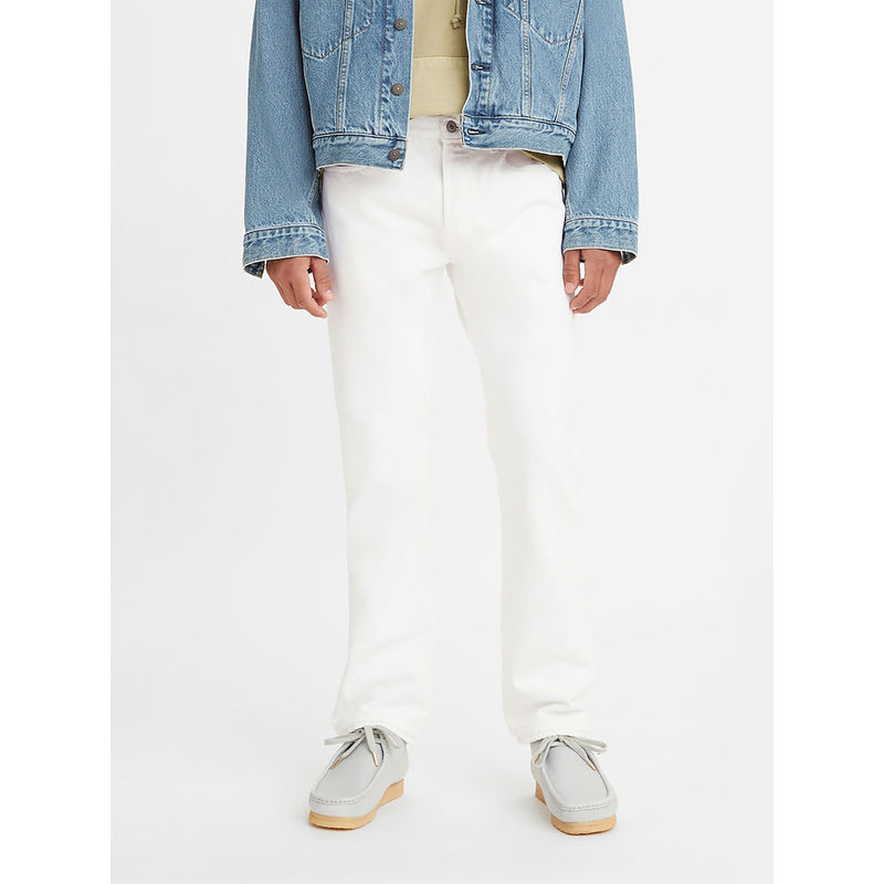Levi's Men's 501 White Regular Fit Jeans (28)