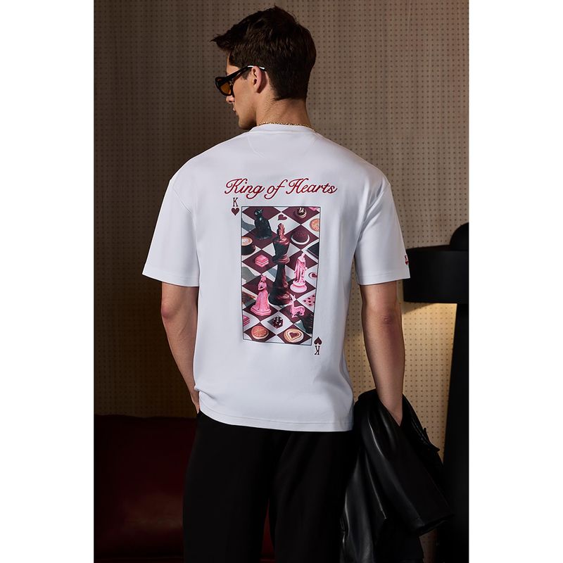 Snitch King Of Hearts Graphic White T-Shirt (XS)