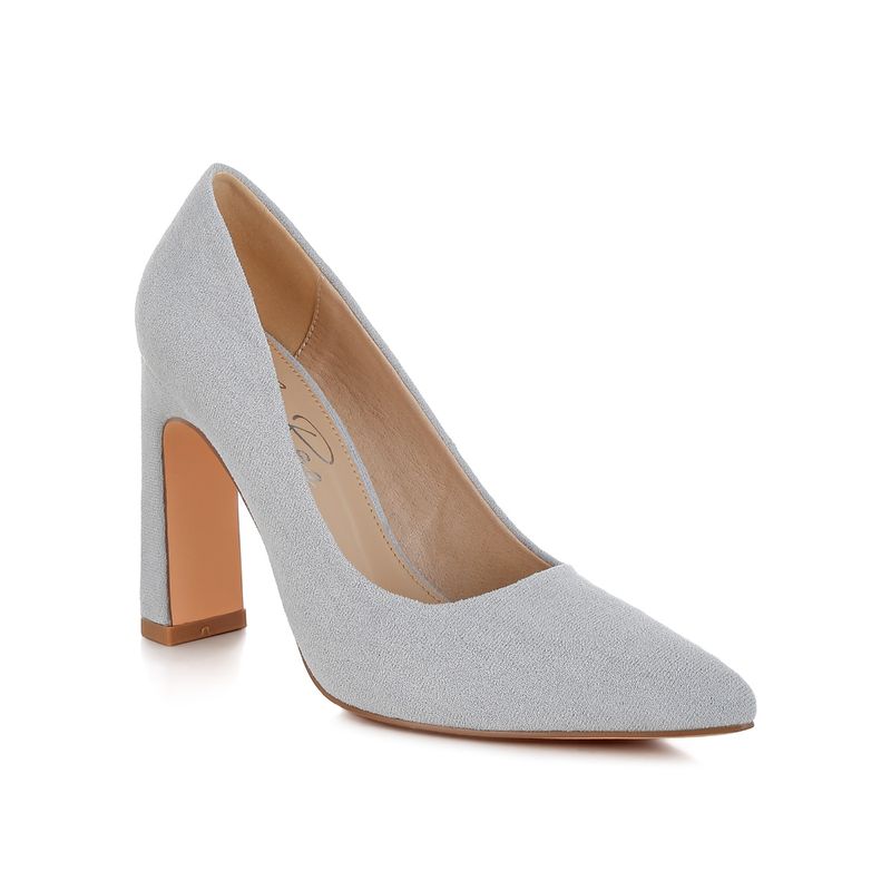 London Rag Blue Slim Block Heel Pumps (UK 5)