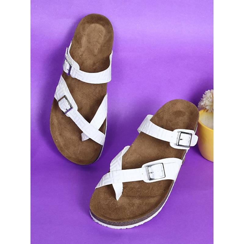 MOZAFIA Womens White One Toe Sandals (EURO 41)